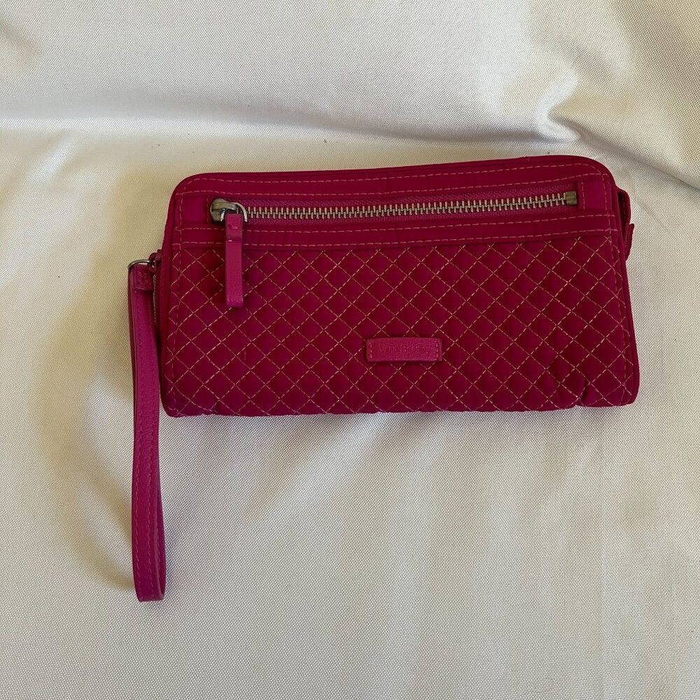 Vera Bradley Quilted Pink Wristlet & Floral Cosmetic Bag Duo